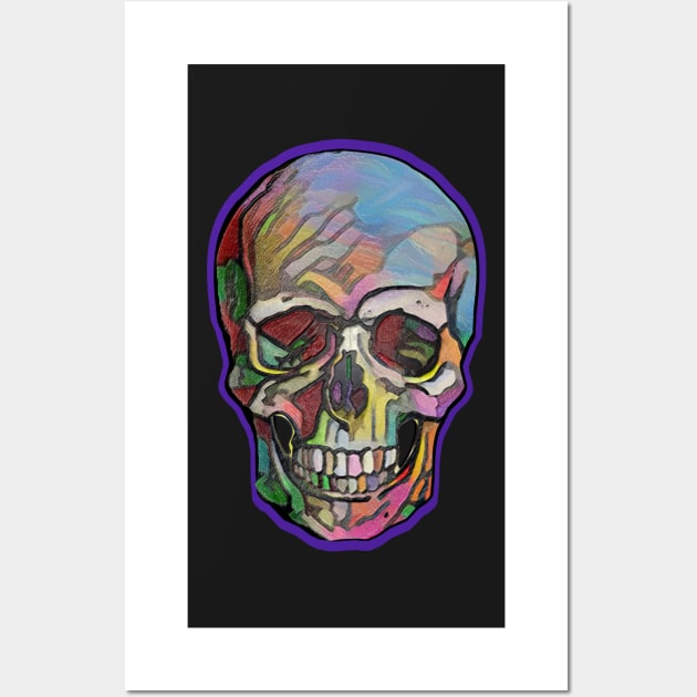 The Happy Skull (Purple) Wall Art by Diego-t